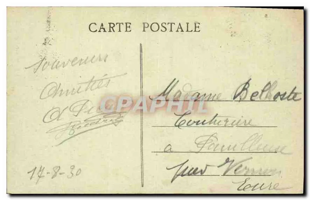 Cherbourg — Igreja de São Clément — A. B., editor, Cherbourg - Verso