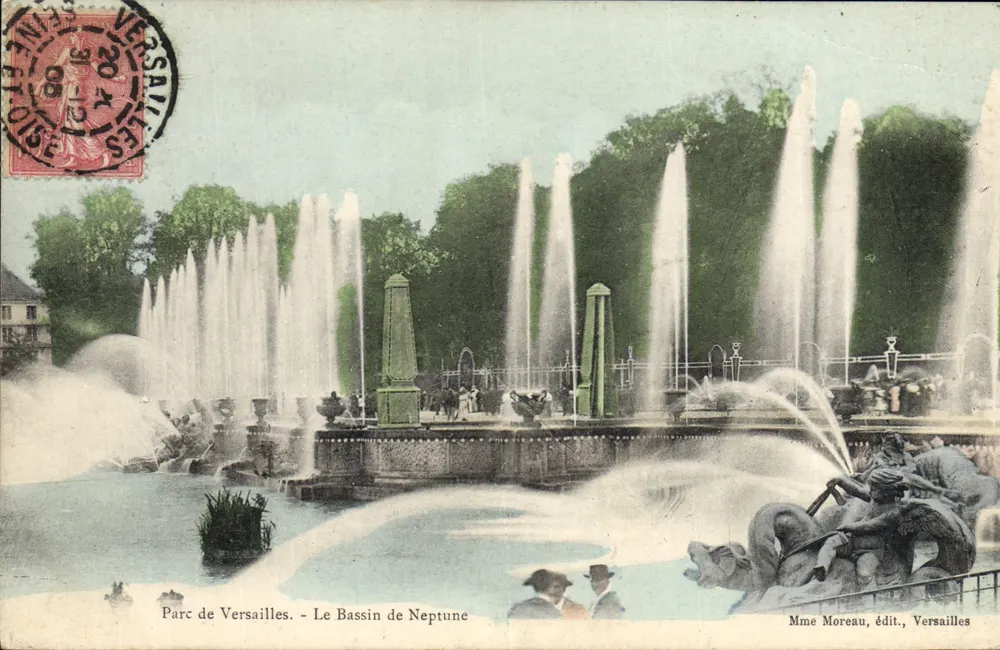 Schlosspark Versailles — Bassin des Neptun — Mme Moreau, Verlag, Versailles - Vorderseite