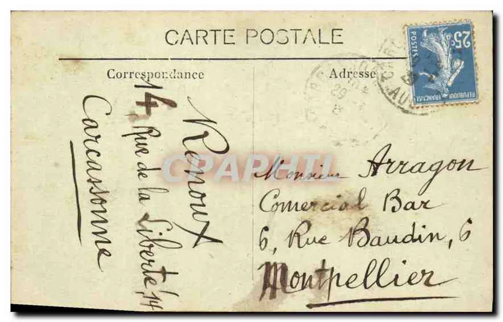 Città di Carcassonne — Il Castello (lato Ovest) — D.F.P. - Verso