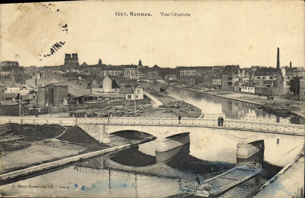 Rennes — Vista Geral — E. Mary-Russelière editora n°1001 - Frente