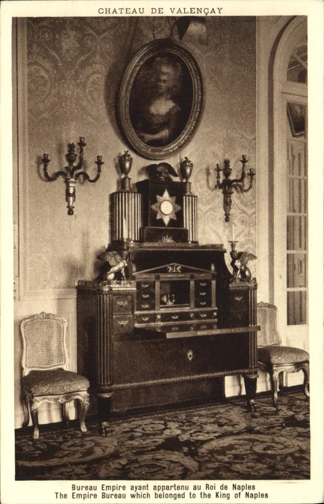 Schloss Valençay — Empire-Schreibtisch, der dem König von Neapel gehörte — Verlag C. Bram, Paris - Vorderseite
