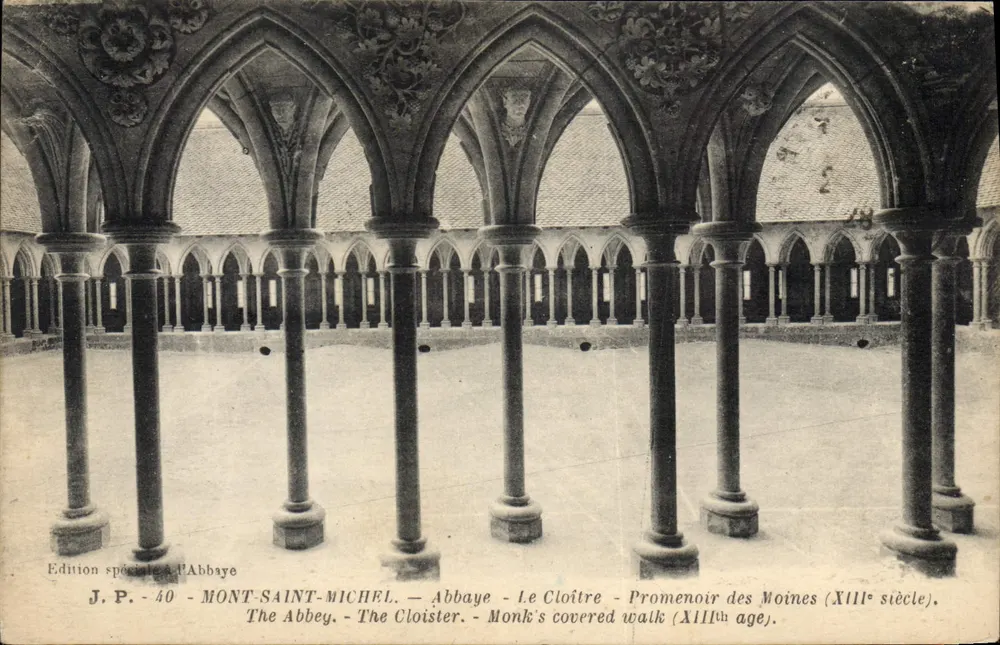 Mont-Saint-Michel — Abtei — Der Cloister — Promenaden der Mönche (13. Jahrhundert) — J.P. - 40 — Sonderausgabe der Abtei - Vorderseite