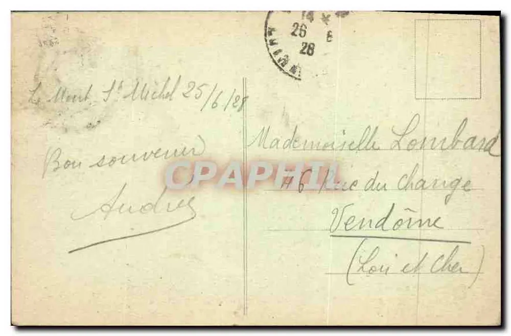 Mont-Saint-Michel — Abtei — Der Cloister — Promenaden der Mönche (13. Jahrhundert) — J.P. - 40 — Sonderausgabe der Abtei - Rückseite