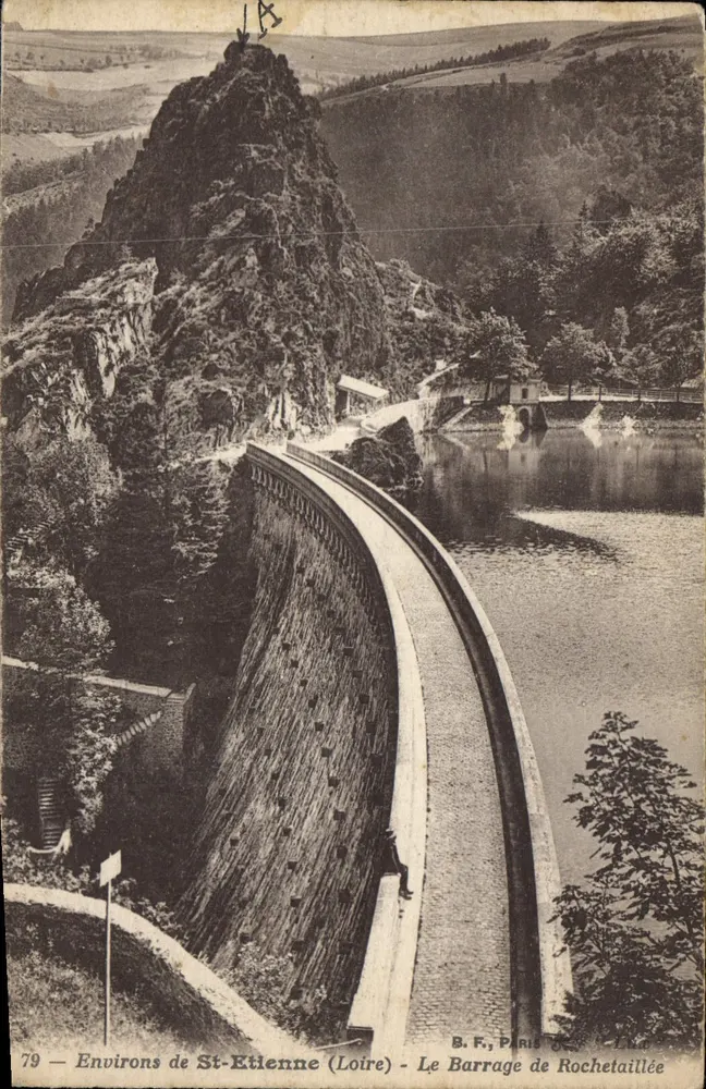 Umgebung von St-Étienne (Loire) — Der Staudamm Rochetaillée — B.F. Paris 79 - Vorderseite
