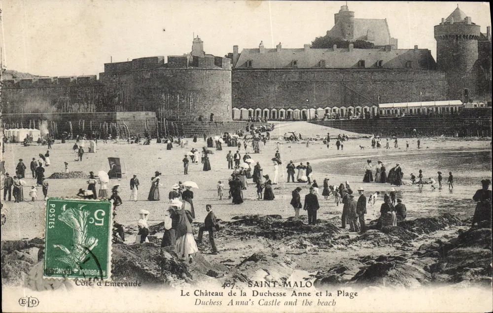 Saint-Malo — Schloss der Herzogin Anne und der Strand — Verlag ELD, n° 407 - Vorderseite