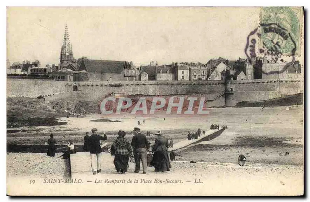 SAINT-MALO — Die Mauern der Place Bon-Secours — LL. n°59 - Vorderseite