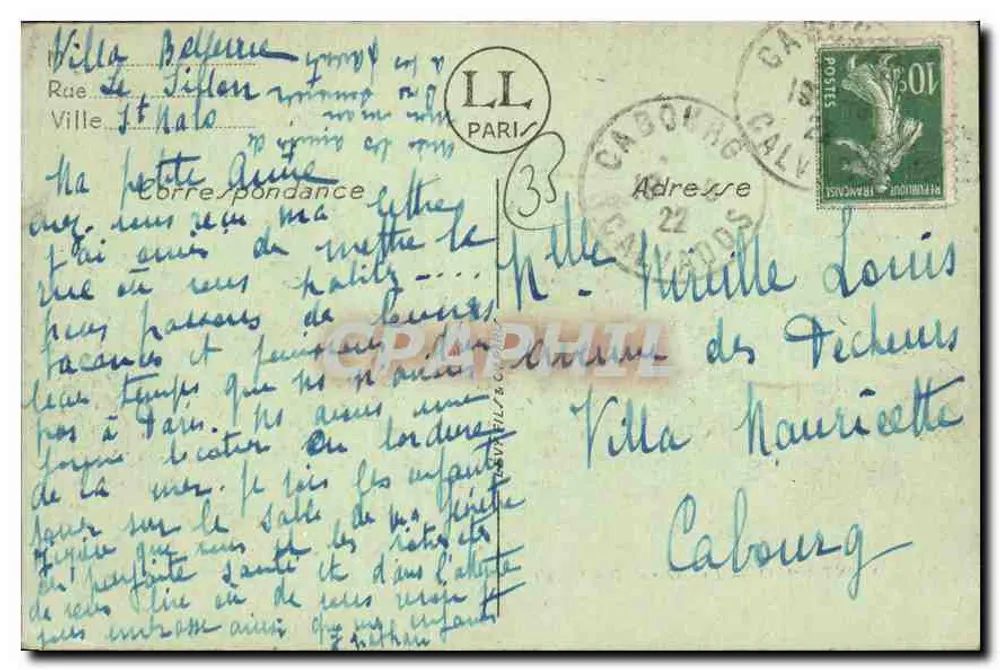 Saint-Malo — La Grève de Bon-Secours — LL. — N°95 - Verso