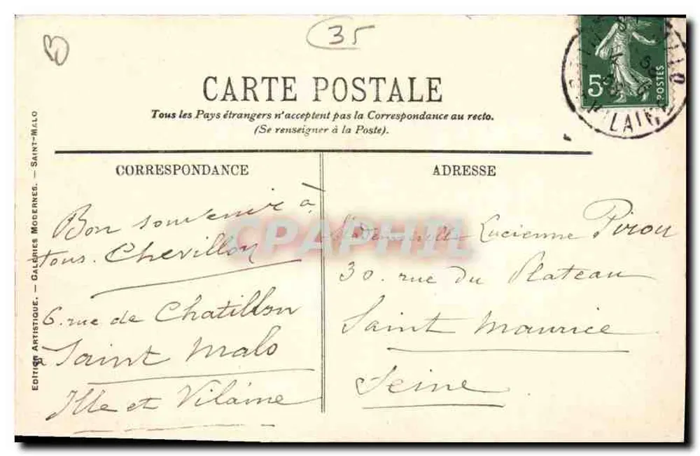 Saint-Malo — Der Éventail von den Mauern aus gesehen — LL. - Rückseite