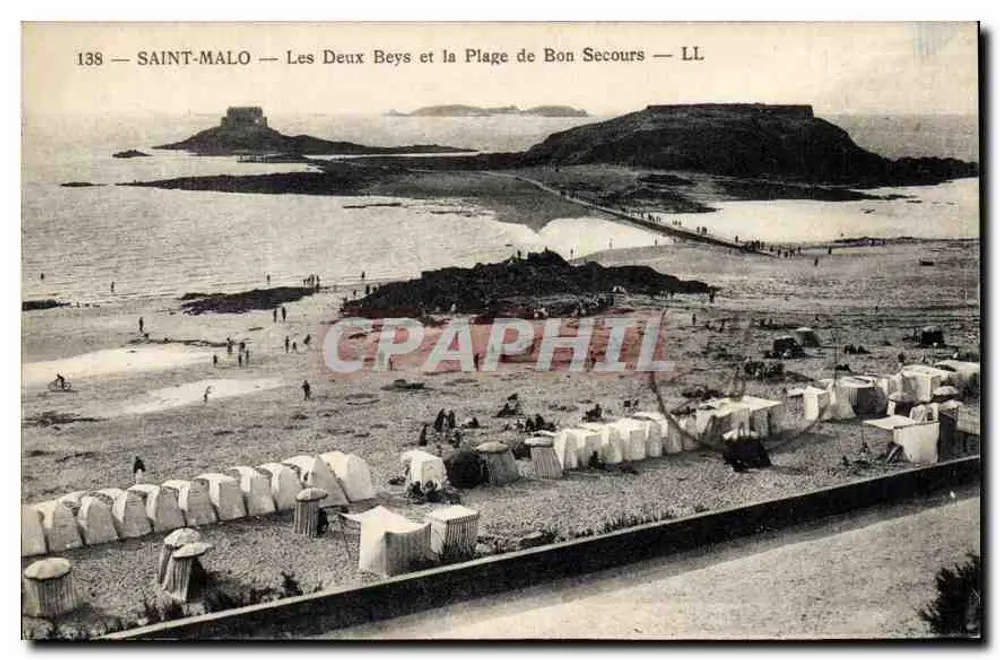 Saint-Malo — Die beiden Beys und der Strand von Bon Secours — LL - Vorderseite