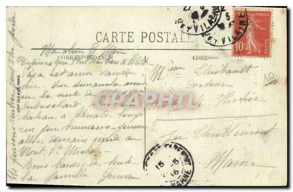 Saint-Malo — Grande Porte und Glockenturm — Chocquet & Tenier, n°69 - Rückseite