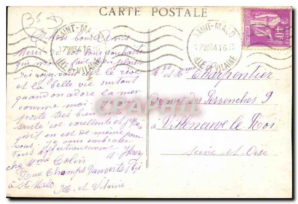 St-Malo (Bretagne) — Schloss - La Mare aux Caouards - G.M. - Küste der Smaragde - Rückseite