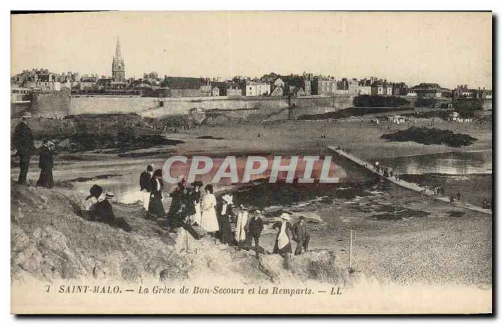 Saint-Malo — Die Grève de Bon-Secours und die Mauern — LL - Vorderseite