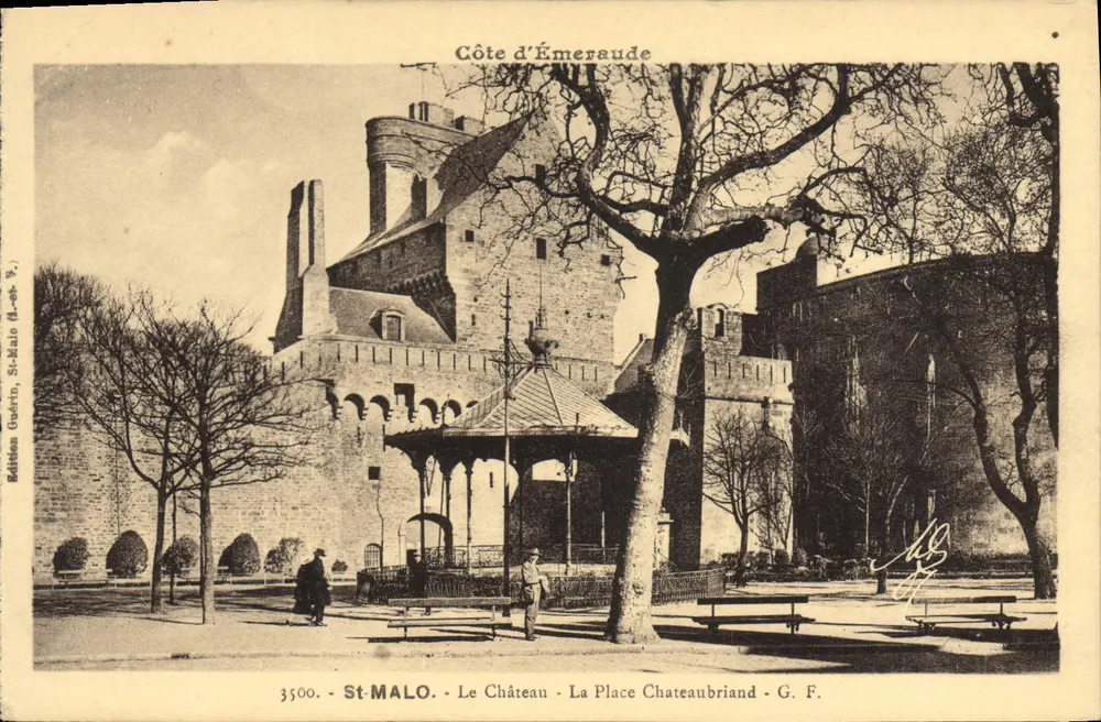 St-Malo - Das Schloss - Place Chateaubriand — Gudrin-Ausgabe, Nr. 3500 - Vorderseite
