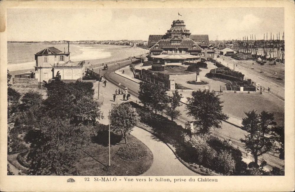 St-Malo - Vue vers le Sillon, prise du Château — 92 - Recto