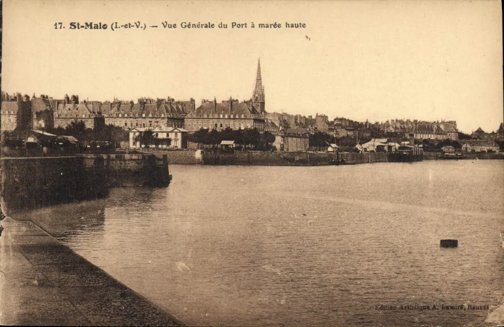 St-Malo (I.-et-V.) — Allgemeiner Blick auf den Hafen bei Ebbe — Künstleredition A. Lémire, Rennes - Vorderseite