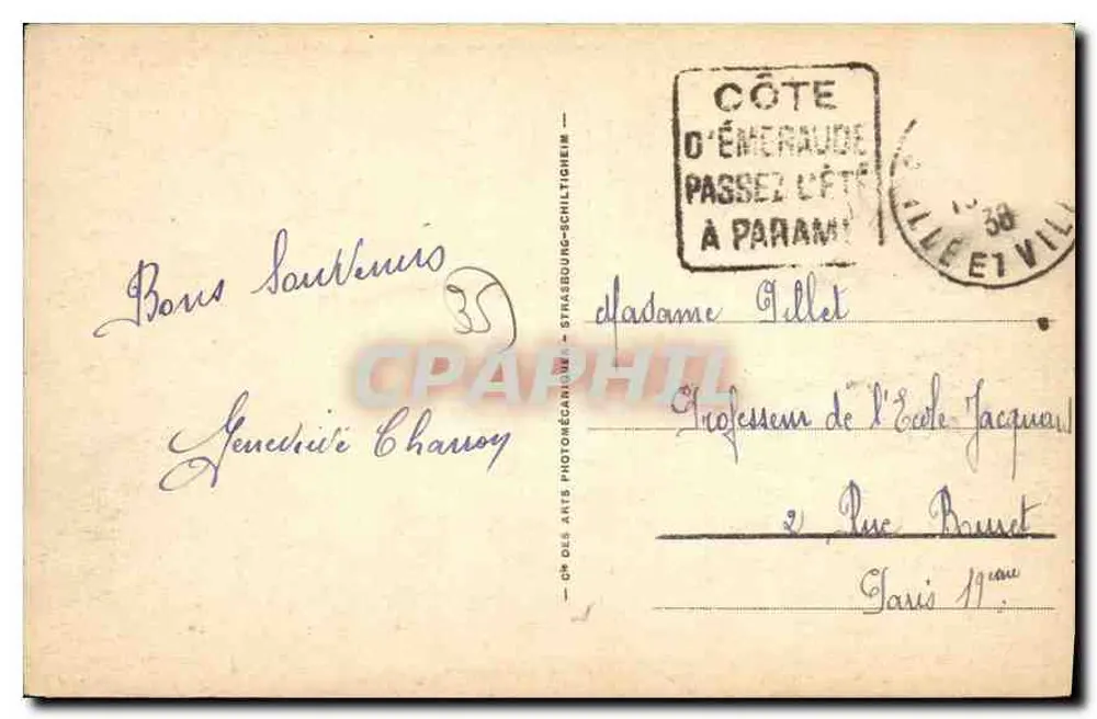St-Malo — Torre Bidouane — Costa da Esmeralda, Strasbourg-Schlichtheim - Verso