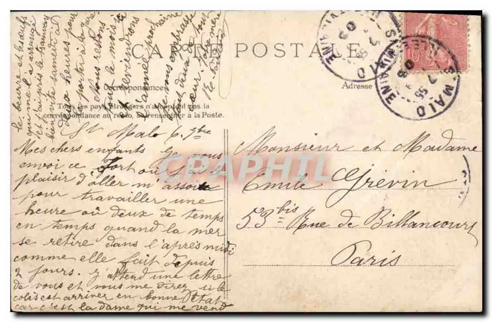 Saint-Malo — Der Nationale Fort bei Ebbe — G.F. n°4028 - Rückseite