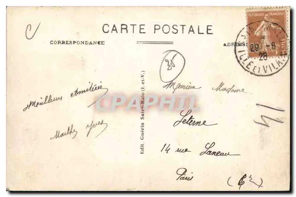 St-Malo - Ausfahrt eines Torpedoboots — Verlag G.F. n°4146 - Rückseite