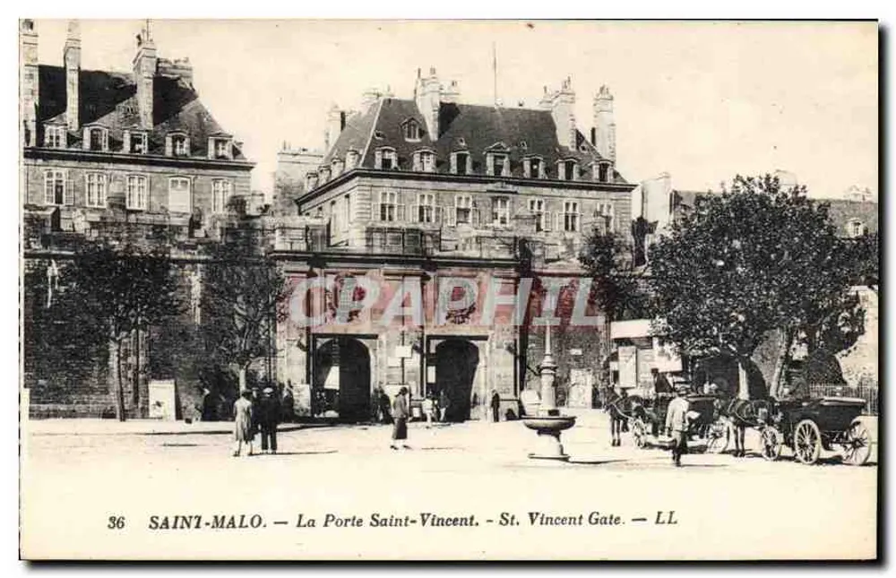 Saint-Malo — A Porta Saint-Vincent — editor Levy e Neurondin, n°36 - Frente