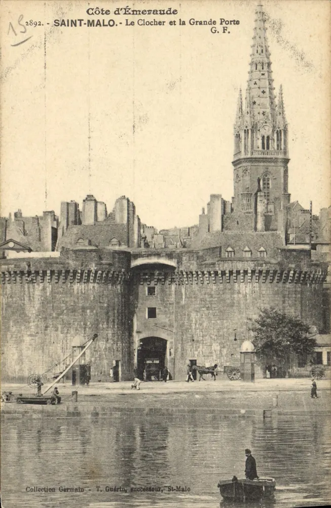 Saint-Malo - Der Glockenturm und die Grande Porte - G.F. - Sammlung Germain - T. Guérin, Nachfolger, St-Malo - Vorderseite