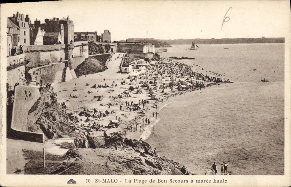 St-Malo - Die Plage de Bon Secours bei Ebbe - Vorderseite