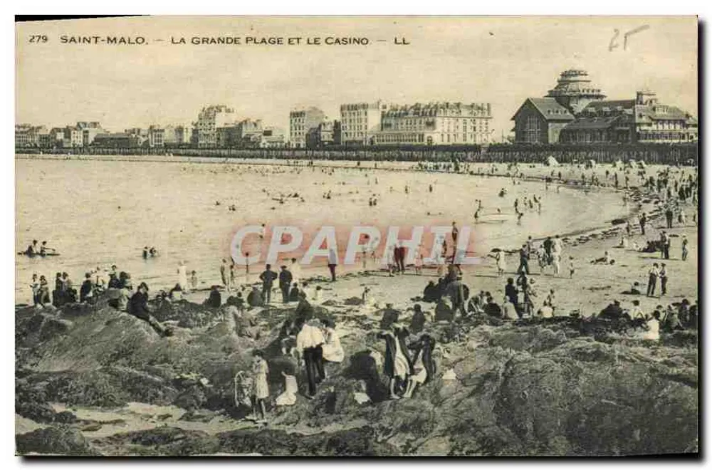 Saint-Malo — Die große Strandpromenade und das Casino — LL - Vorderseite