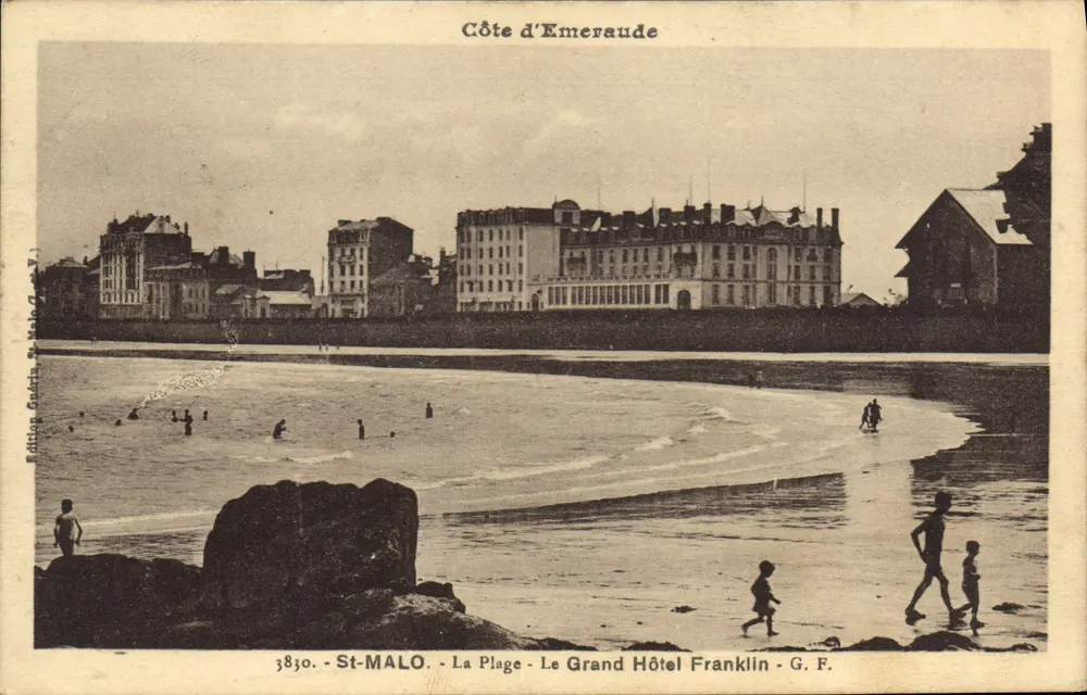 St-Malo - La Plage - Le Grand Hôtel Franklin - G.F. - Edition Gauthier, St-Malo - Vorderseite