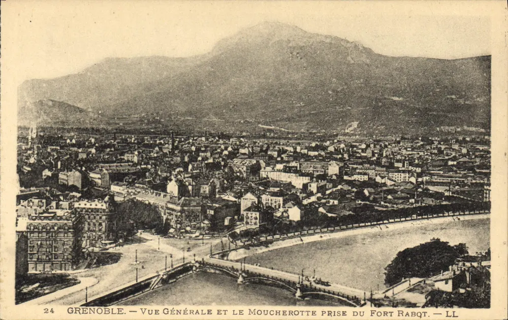 Grenoble — Allgemeiner Blick und der Moucherotte vom Fort Rabqt — LL - Vorderseite