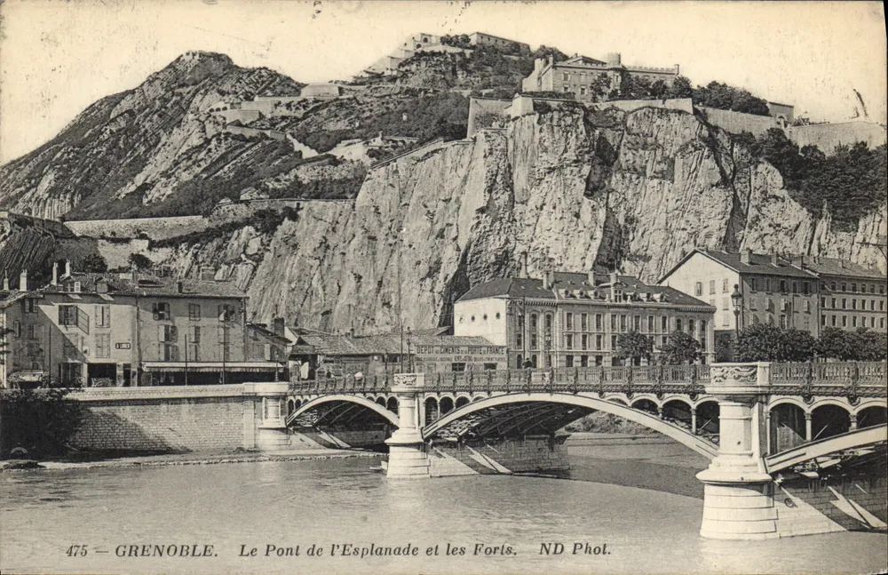 Grenoble — O Ponte da Esplanada e os Fortes — ND Phol. n°475 - Frente