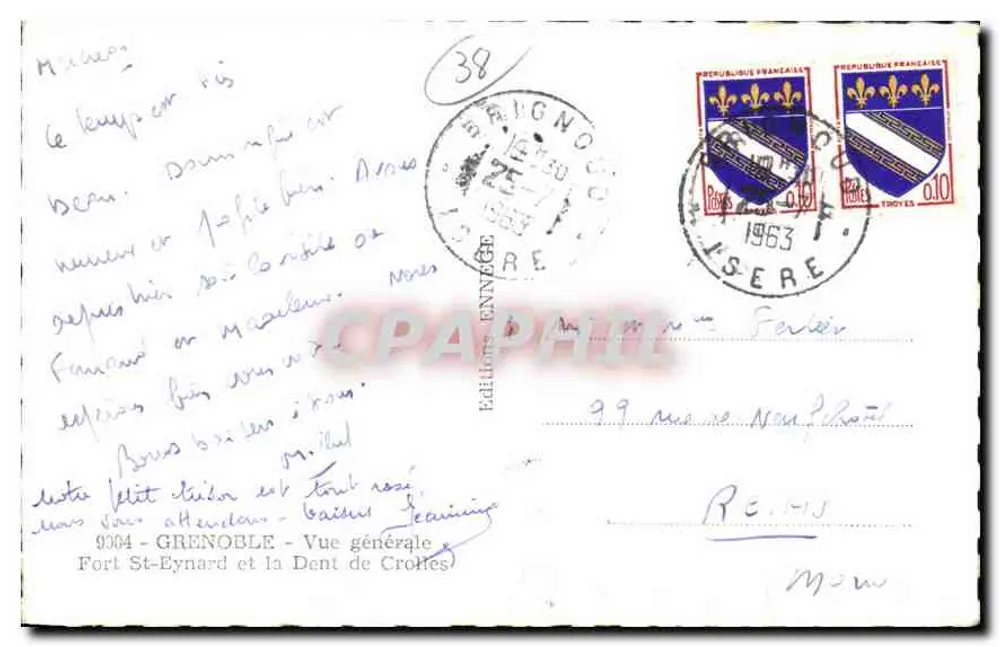 Grenoble — Forte St-Eynard e a Dent de Crolles — Edições Ennenge - Verso