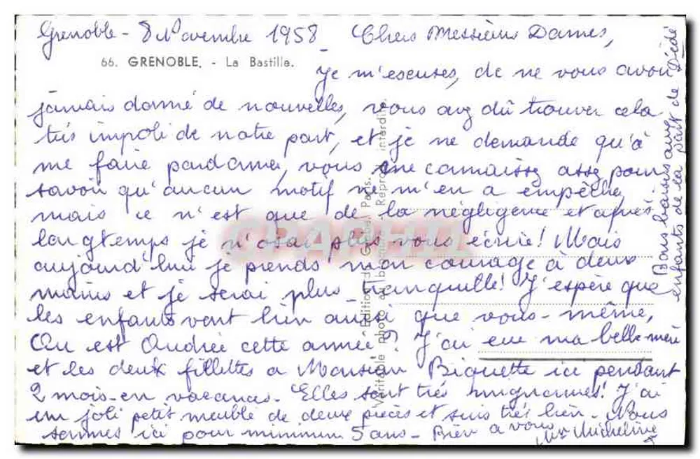 Grenoble — A Bastilha - Verso
