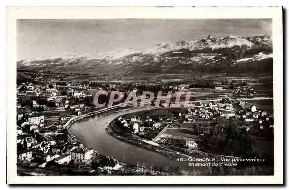 Grenoble — Panoramablick stromaufwärts der Isère — Edition « La Cigogne » - Vorderseite