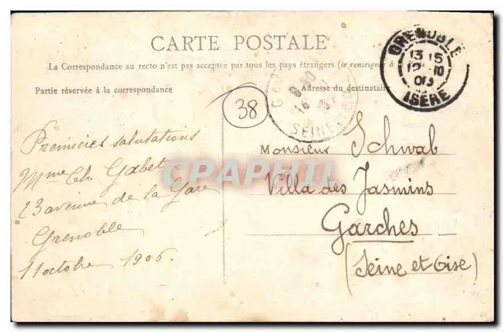 Grenoble — Vista Geral — Le Moucherotte — Lilleché Savin - Verso