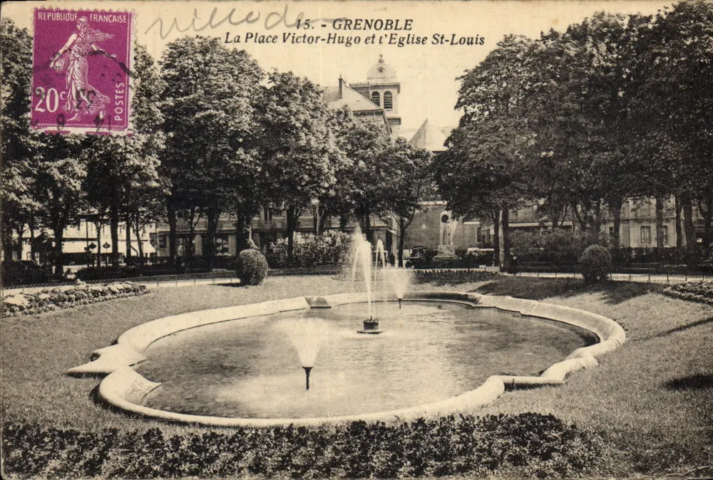 Grenoble — Place Victor-Hugo und Kirche St-Louis — Edition Martinotto Frères - Vorderseite