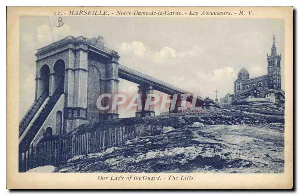 MARSEILLE - Notre-Dame-de-la-Garde - Die Aufzüge - R. V. - Vorderseite