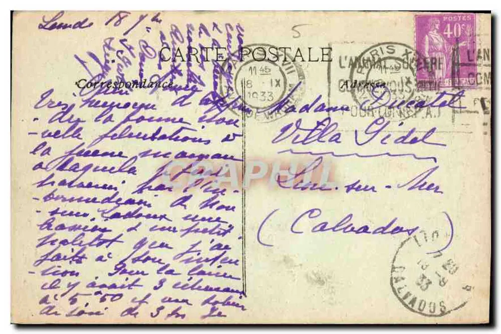 Marselha — A Porta de Aix — Editor não identificado, número de série não visível - Verso