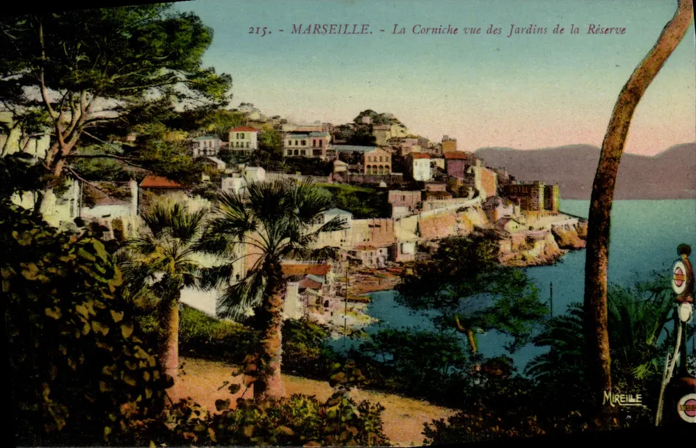 Marseille - Die Corniche aus den Gärten der Reserve gesehen — Mureille, n°215 - Vorderseite