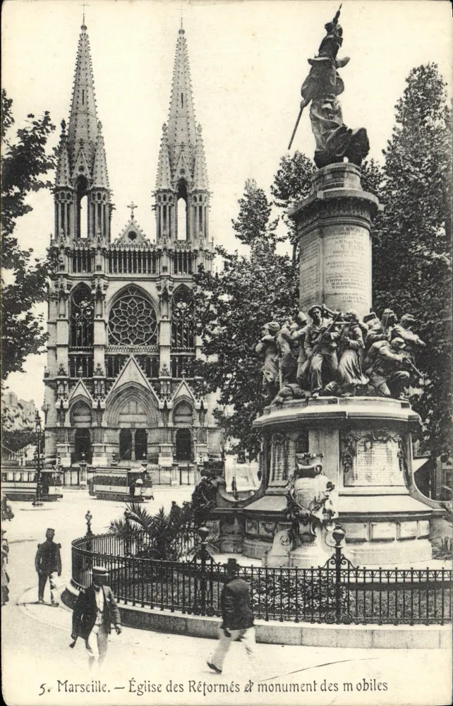 Marseille — Église des Réformés und Monument des Mobiles - Vorderseite