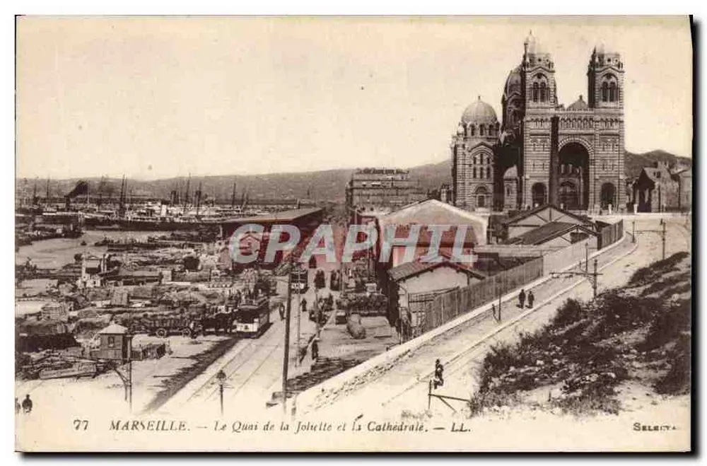 Marseille — Der Quai de la Joliette und die Kathedrale — LL. — Auswahl 4 - Vorderseite
