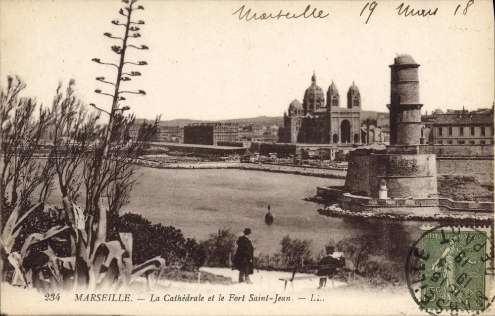Marseille — Die Kathedrale und das Fort Saint-Jean — L.I. - Vorderseite