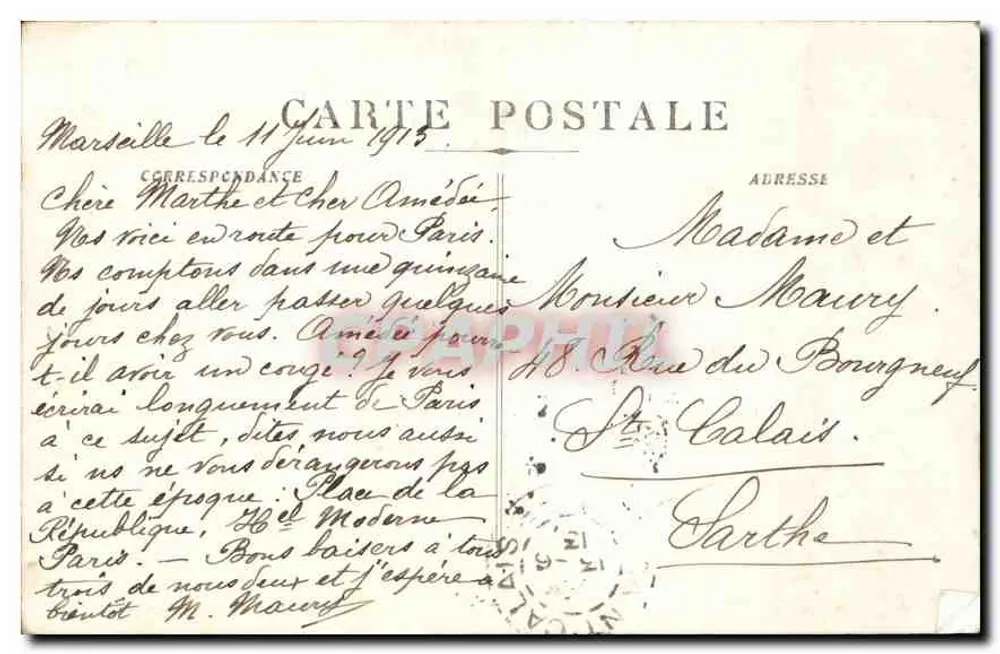 Marselha - Fontaine Cantini (Place Carnot) — SAP 17 — editor SAP - Verso