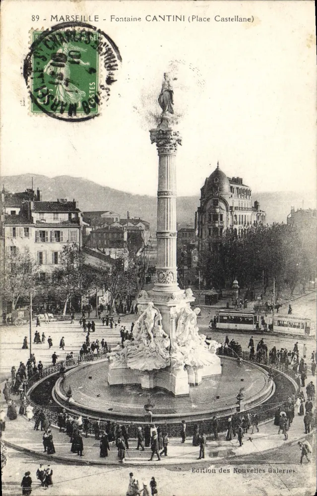 Marseille - Fontaine Cantini (Place Castellane) — Ausgabe von Nouvelles Galeries, Nr. 89 - Vorderseite