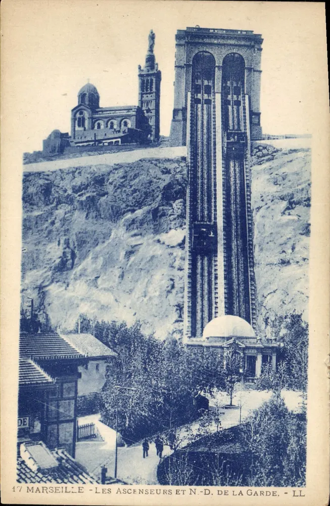 Marseille - Die Aufzüge und Notre-Dame de la Garde - LL - Vorderseite