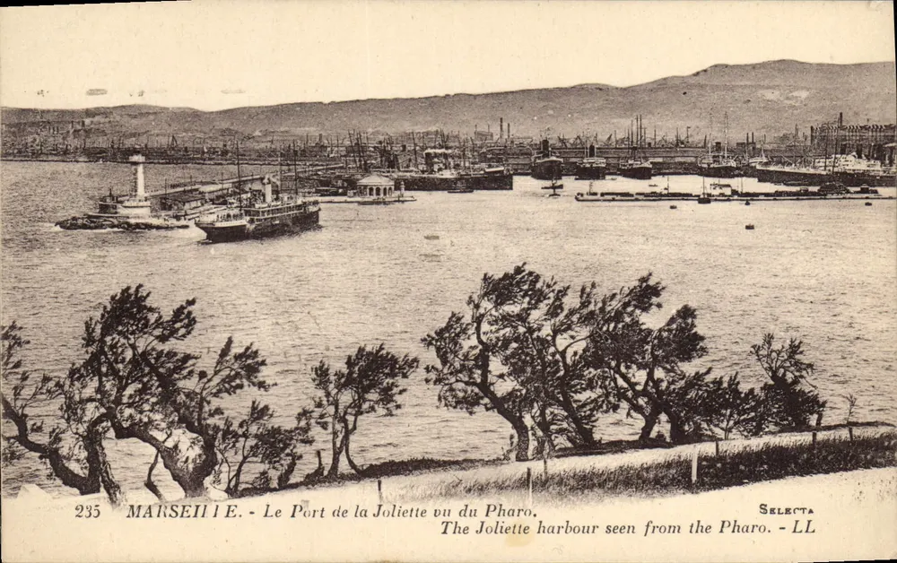 Marseille - Der Hafen La Joliette vom Phare aus — Selecta - LL - Vorderseite