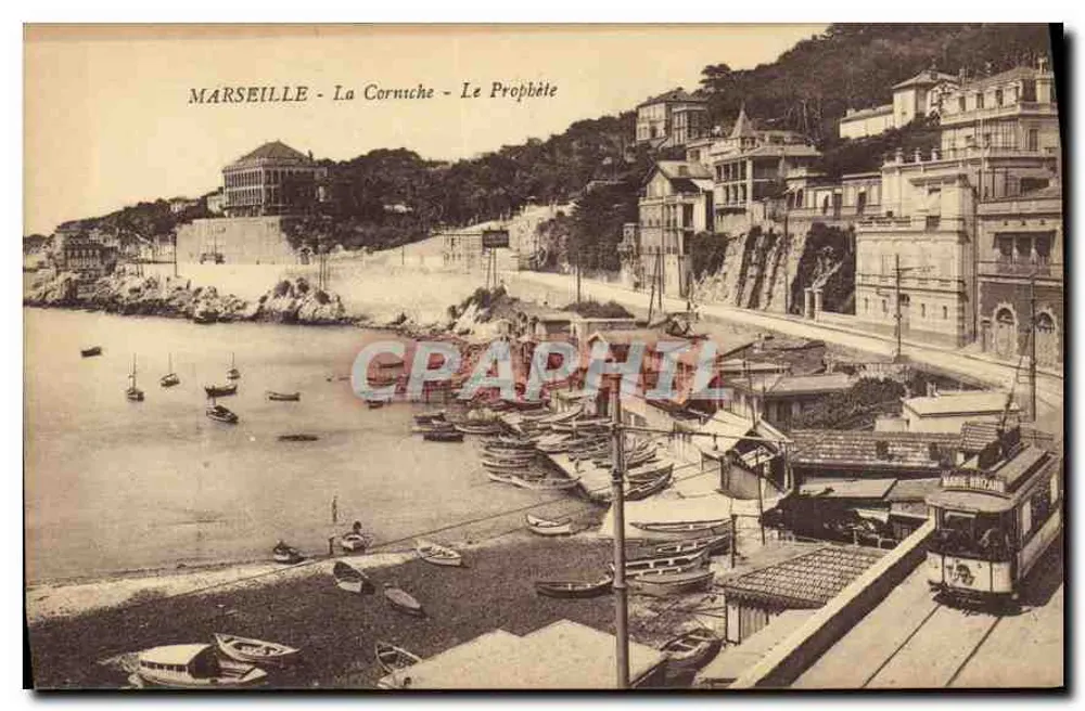 Marseille - A Corniche - O Profeta — vista do porto com trêmio - Frente