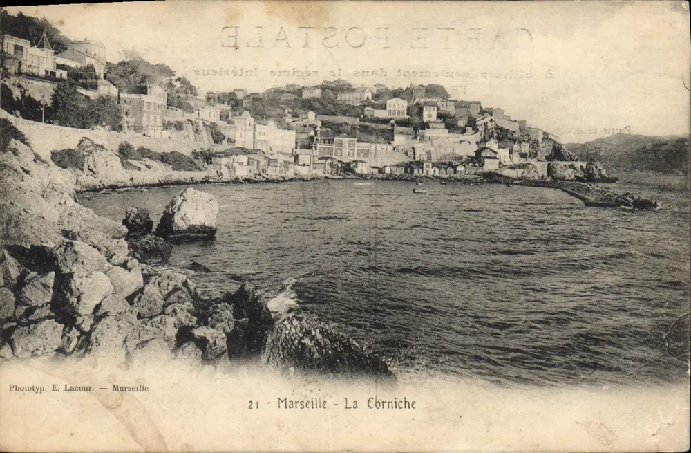 Marselha - A Corniche — Fototip. E. Lacour — n°21 - Frente