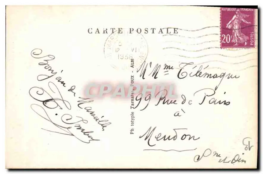 Marselha — Um canto da Corniche — Les Bouches-du-Rhône illustrées, n°68 - Verso