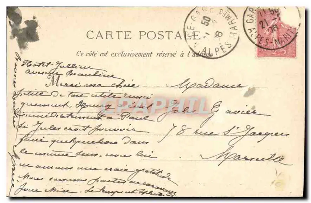 Marseille — Allgemeine Ansicht vom Notre-Dame-de-la-Garde — G. M. 26 - Rückseite
