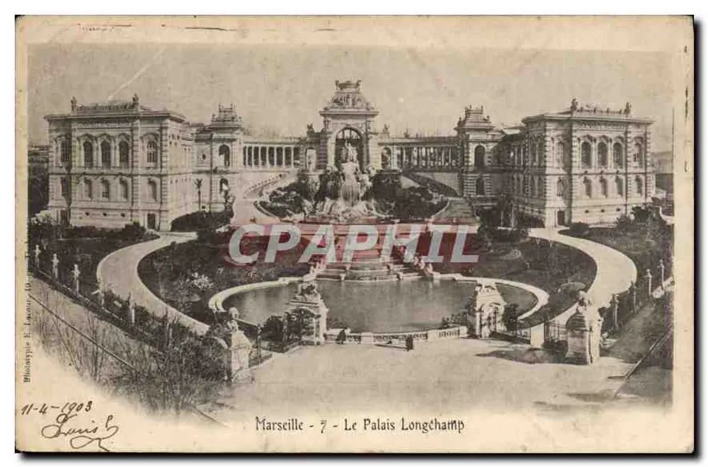 Marseille - 7 - O Palácio Longchamp — Blaizot & Lacroix, 1903 - Frente
