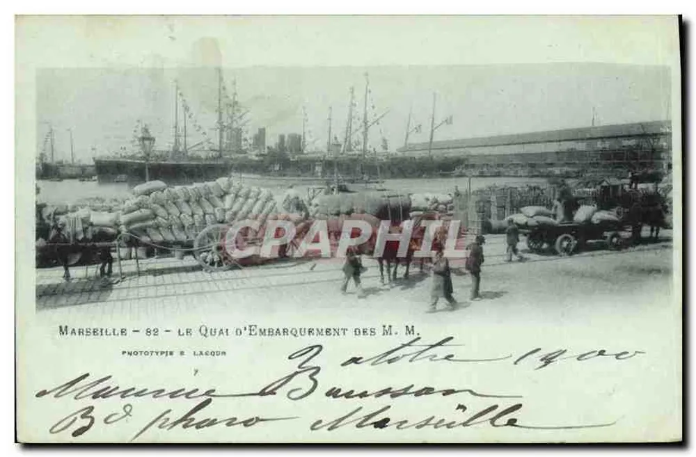 Marseille - Der Embarkationskai der M. M. — Phototypie E. Lacquer - Vorderseite